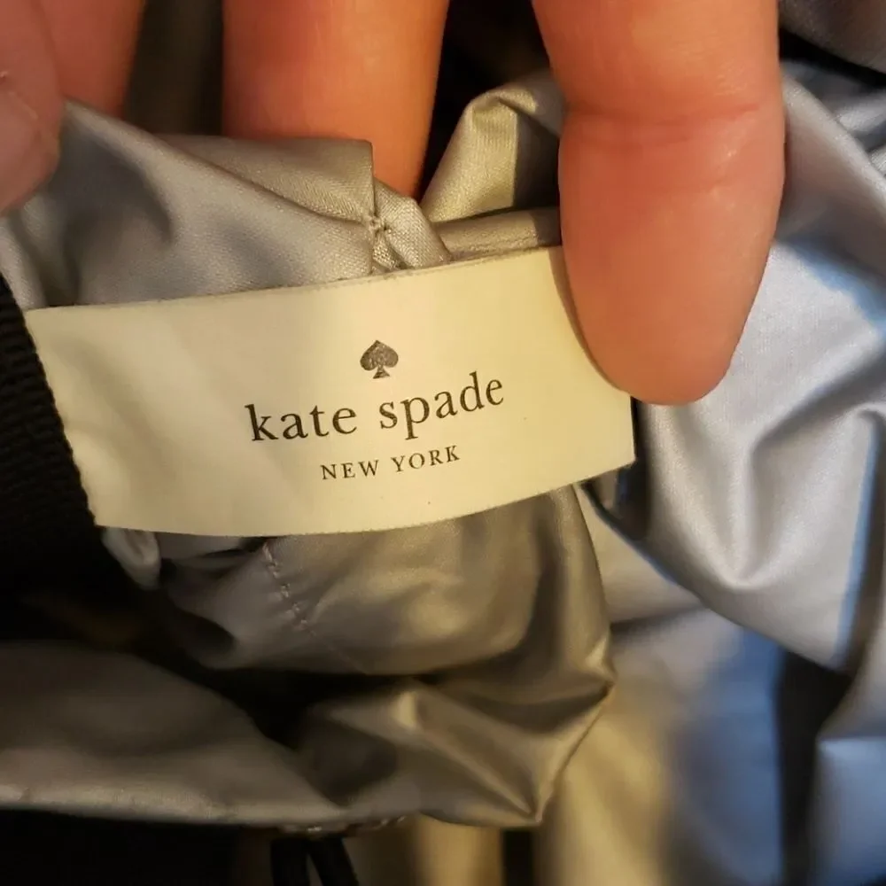 𝅺KATE SPADE BARROW STREET ANABEL BLACK WITH IVORY TRIM DIAPER BAG